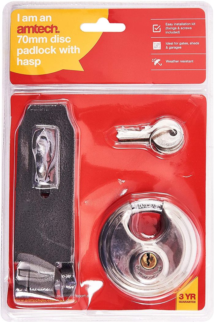 AMTECH 6 INCH HASP LOCK WITH 70 MM PADLOCK. T2150 \\\KD20443