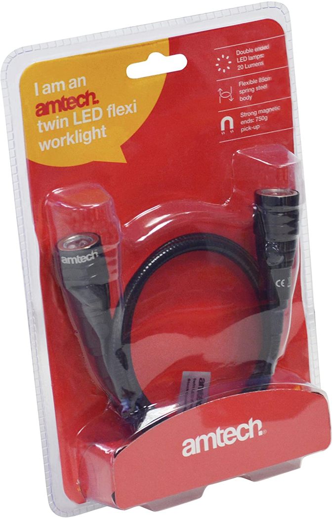 AMTECH TWIN LED FLEXI WORKLIGHT. S8190 \\\KD20444