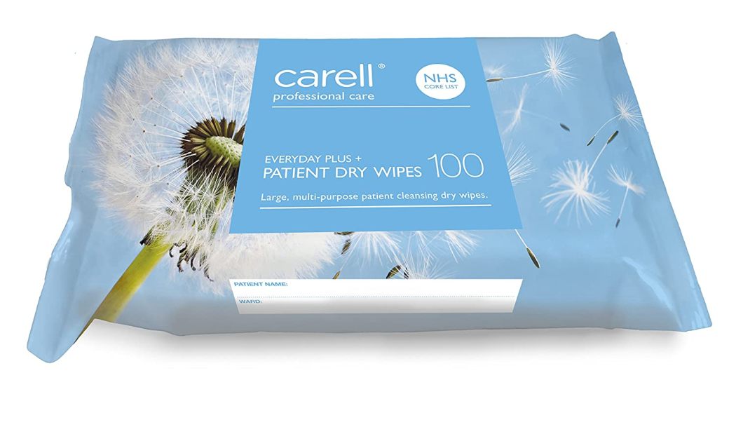 CARELL EVERYDAY PLUS PATIENT DRY WIPES 100/PK. CPDW2 443097 \\\KD20446