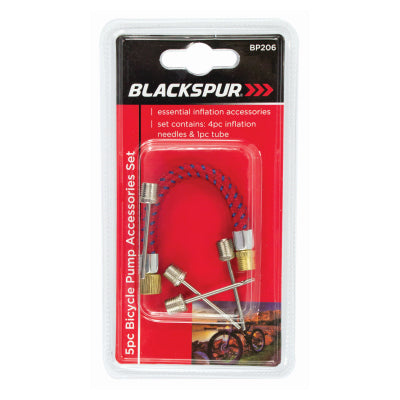 BLACKSPUR BICYCLE PUMP ADAPTOR ACCESSORIES 5PC SET. BP206 \\\KD20505