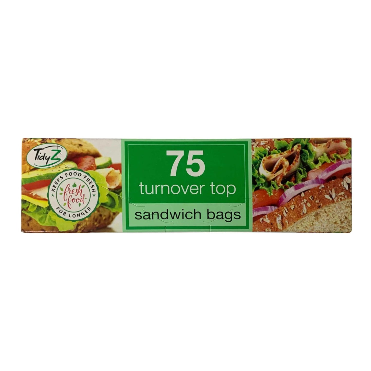 TIDYZ TURNOVER TOP SANDWICH BAGS 75 PACK. B0400 \\\KD20516