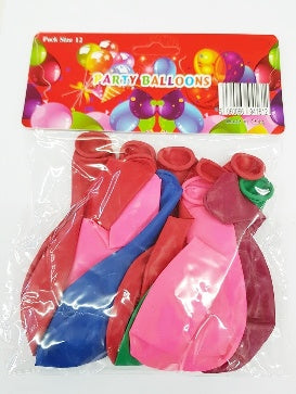 GSD MULTICOLOUR PARTY BALLOONS 12/PK. 941612 \\\KD20524