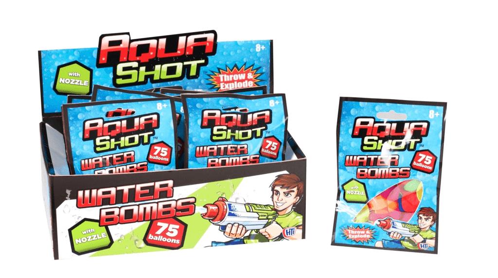 AQUA SHOT 75 WATERBOMBS BALLOONS WITH NOZZLE. 1373900 \\\KD20528