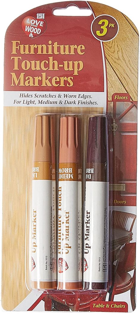 PACK OF 3 MAGIC WOOD FURNITURE TOUCH UP REPAIR MARKERS PENS LIGHT DARK MEDIUM. 1511112 \\\KD20540