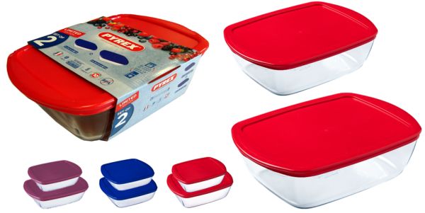 PYREX STORAGE CONTAINER SET OF 2 1100 ML AND 2500 ML. 913S093/7045 \\\KD20543