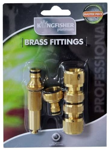 KINGFISHER PRO PLATINUM BRASS HOSE FITTING SET. P500SNCP \\\KD20556