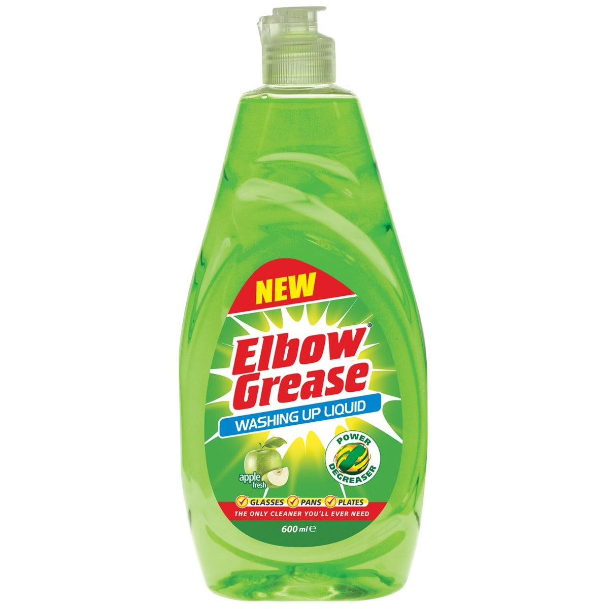 ELBOW GREASE WASHING UP LIQUID APPLE FRESH SCENT 600ML. EG84 \\\KD20584