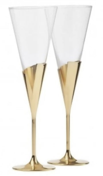 OLIVIA & OLIVER RILEY FLUTE GLASS SET - GOLD. 92209 \\\KD20616