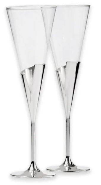OLIVIA & OLIVER RILEY FLUTE GLASS SET - SILVER. 92109 \\\KD20617