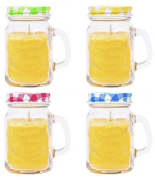 BELLO CITRONELLA CANDLE IN JAR 4 ASSORTED COLOURS. AM3044 \\\KD20635