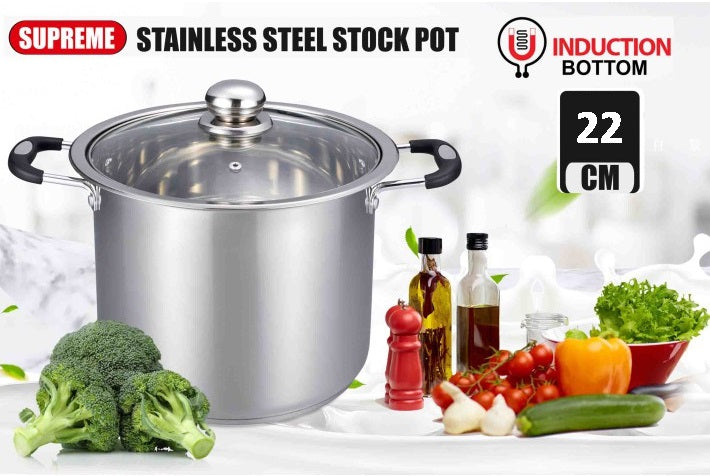 SUPREME STAINLESS STEEL STOCK POT WITH LID 22CM. TS53747 \\\KD20700