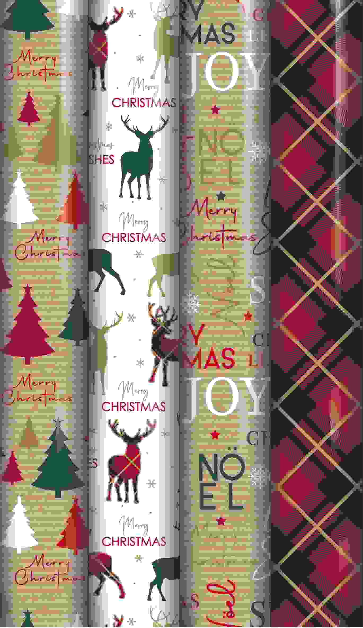 NORTH POLE CHRISTMAS MODERN TRADITIONAL GIFT WRAP ROLL 70CM X 5M. X-29583-GWCC \\\KD20743