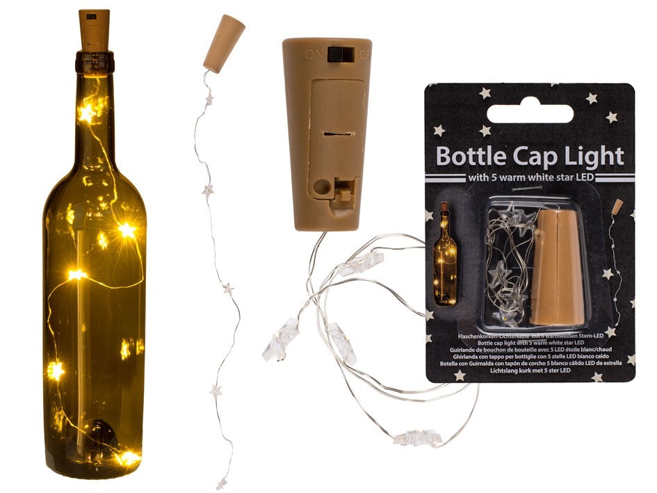STAR LED LIGHT BOTTLE CAP WITH CORK. 260063 \\\KD20745