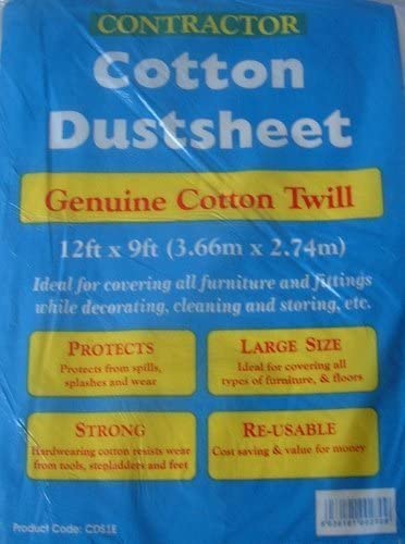 CONTRACTOR COTTON DUST SHEET 12FT X 9FT. CDS1E \\\KD20761