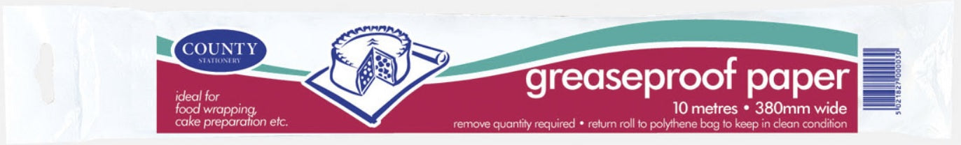 COUNTY GREASEPROOF PAPER ROLL 38CM X 10M. C8 \\\KD20763