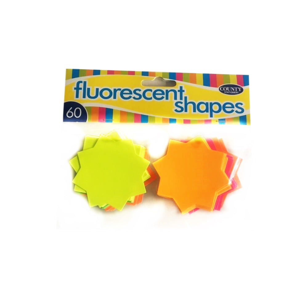 COUNTY FLUIRESCENT SHAPES 60 PCS - 60 MM. C341 \\\KD20779