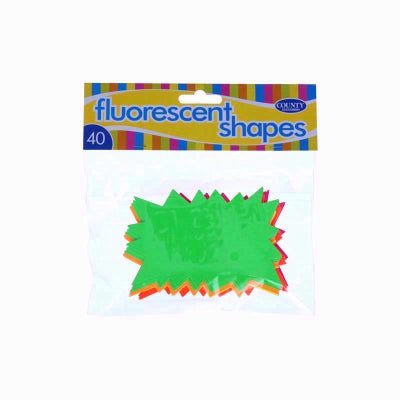 COUNTY FLUIRESCENT SHAPES FLASHES 40 PCS - 70 X 105 MM. C348 \\\KD20784