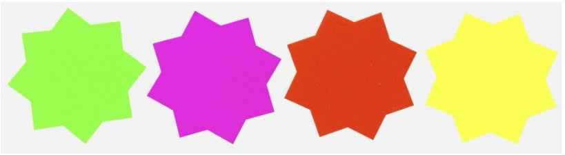 COUNTY FLUIRESCENT SHAPES 50 PCS - 74 MM. C342 \\\KD20785