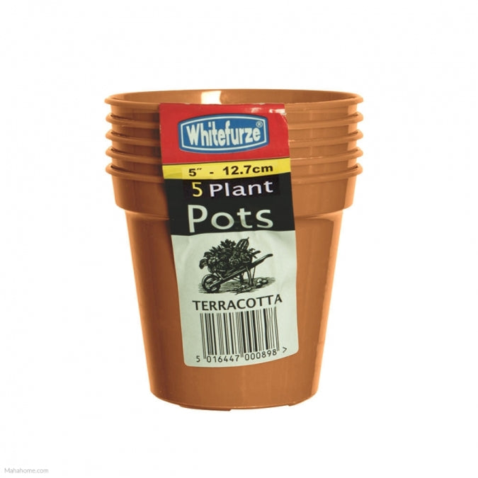 WHITEFURZE 12.7CM GARDEN POT - TERRACOTTA SET OF 5. G042163 \\\KD20793