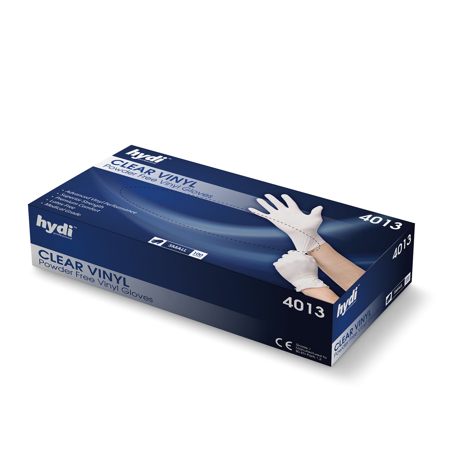 HYDI CLEAR VINYL POWDER FREE GLOVES 100/PK - SMALL. HY4013 \\\KD20828