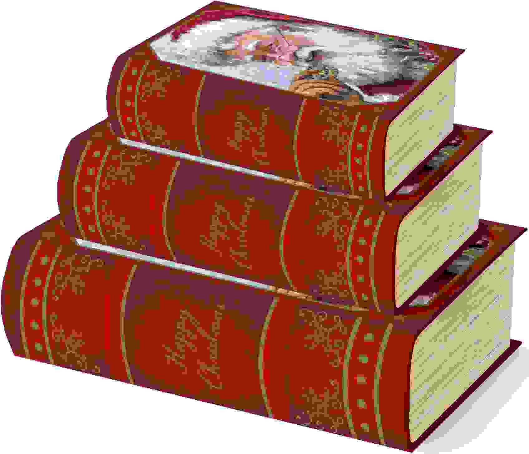 SANTA TRADITIONAL CHRISTMAS BOOK GIFT BOXES 3/PK. X29343BXCC \\\KD20830