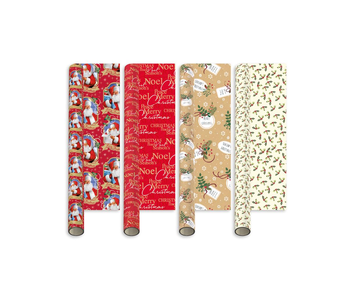 GIFTMAKER TRADITIONAL CHRISTMAS GIFT WRAP 69CM X 8M. XAKGW127 \\\KD20843