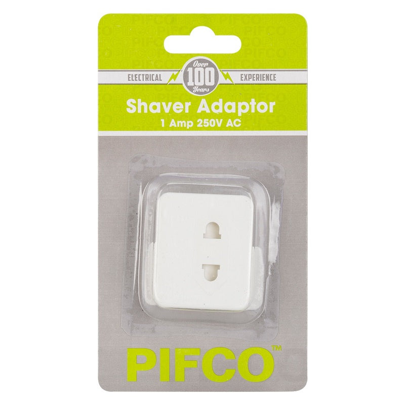 PIFCO CARDED SHAVER PLUG ADAPTOR EPILATORS UK TO 2 PIN 1A. ELA1147 \\\KD20896