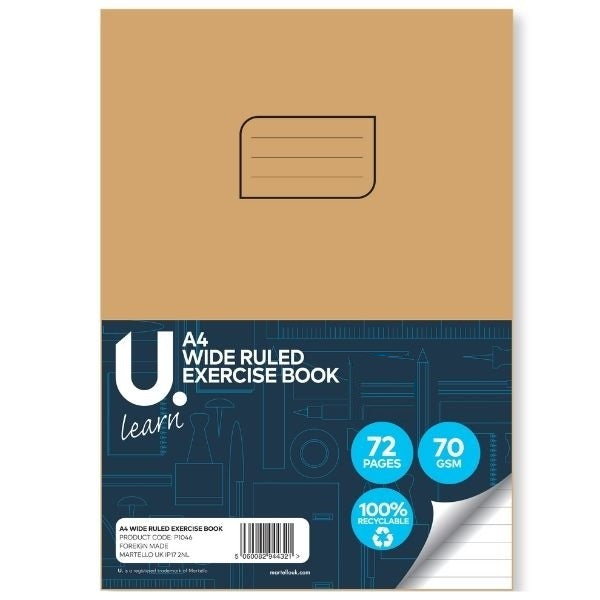 U LEARN A4 WIDE RULED EXERCISE BOOK 70GSM 36 SHEETS. P1046 \\\KD20923