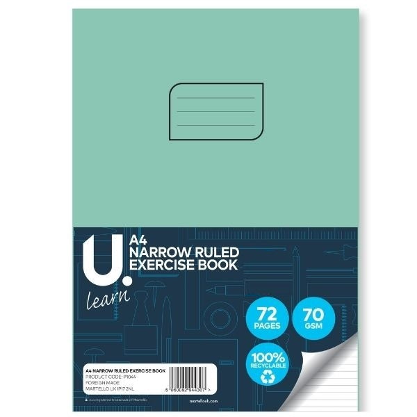 U LEARN A4 NARROW RULED EXERCISE BOOK 70GSM 36 SHEETS. P1044 \\\KD20924