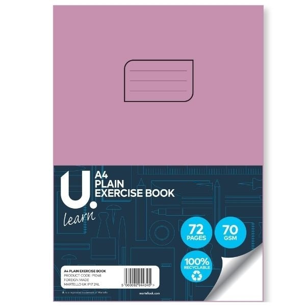 U LEARN A4 PLAIN EXERCISE BOOK 70GSM 36 SHEETS. P1048 \\\KD20925