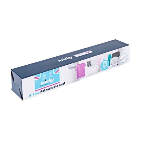 MINKY 5 RETRACTABLE WASHING LINE WITH 15 M DRYING SPACE WHITE. VT20690100 \\\KD20935