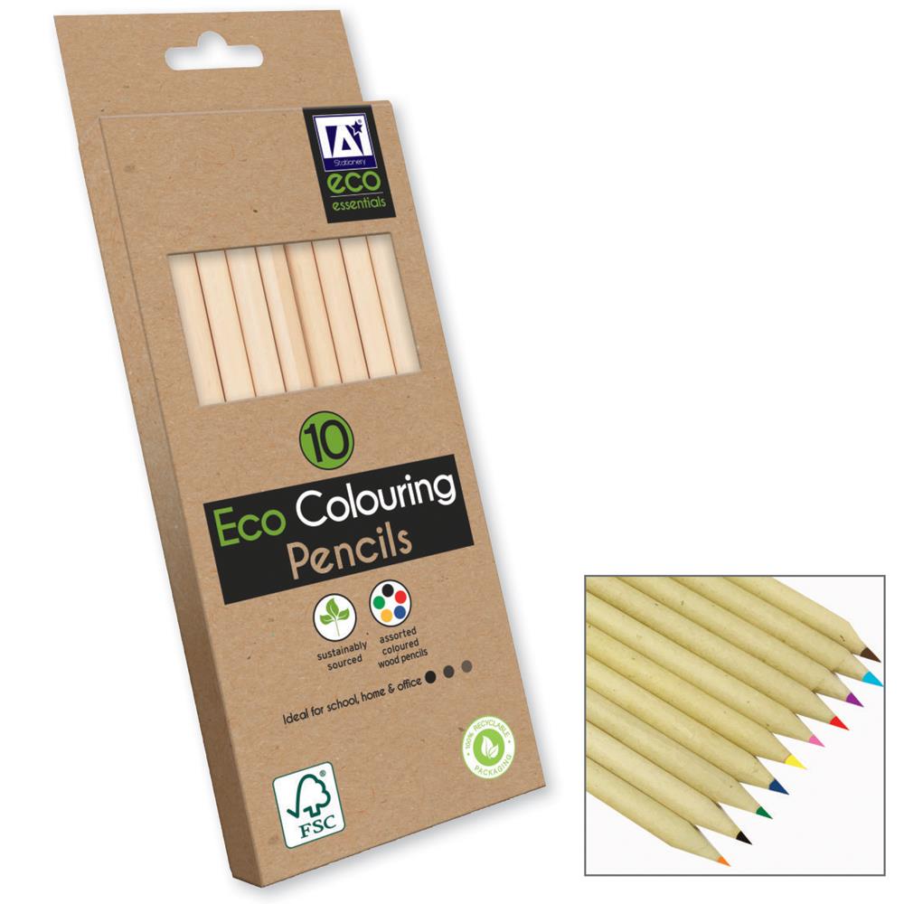 ECO ESSENTIALS ECO COLOURING PENCILS 10/PK. FSC1-ECCP \\\KD20947