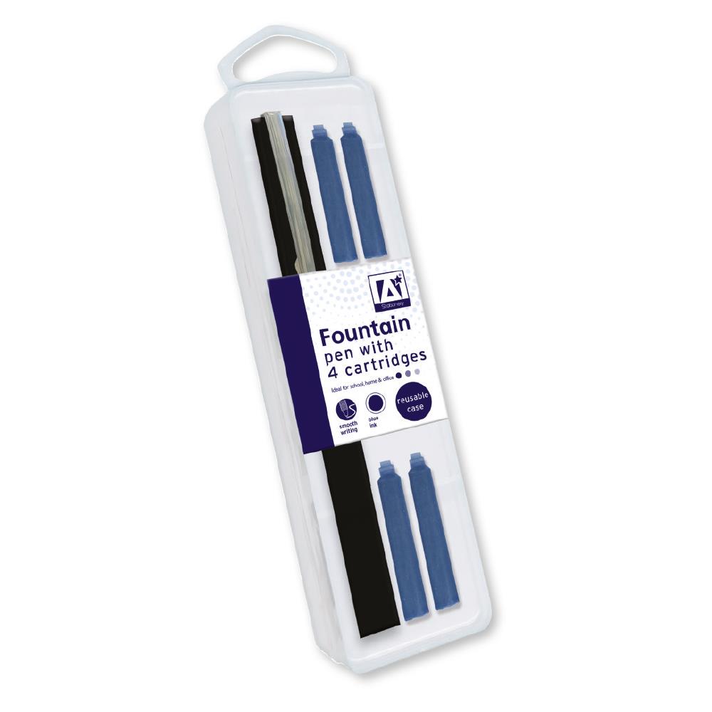 ANKER STATIONERY FOUNTAIN PEN WITH 4 CARTRIDGES. FOUP \\\KD20956
