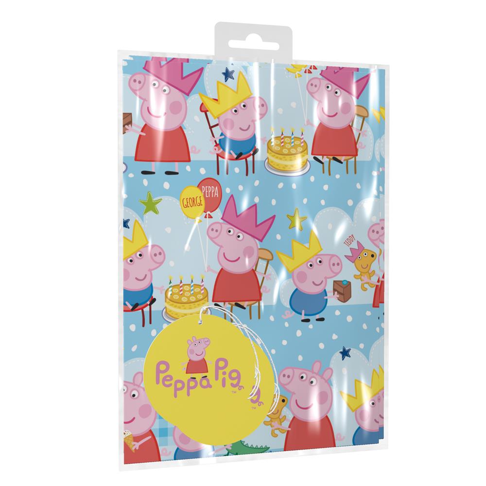PEPPA PIG GIFT WRAP SHEETS WITH GIFT TAGS. YAKLS20A \\\KD20975