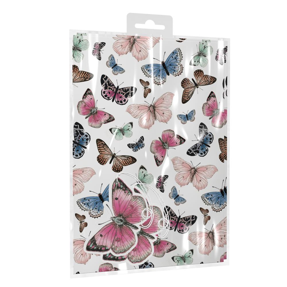 GIFTMAKER BUTTERFLY GIFT WRAP SHEETS WITH GIFT TAGS. YAKGS20C \\\KD20976