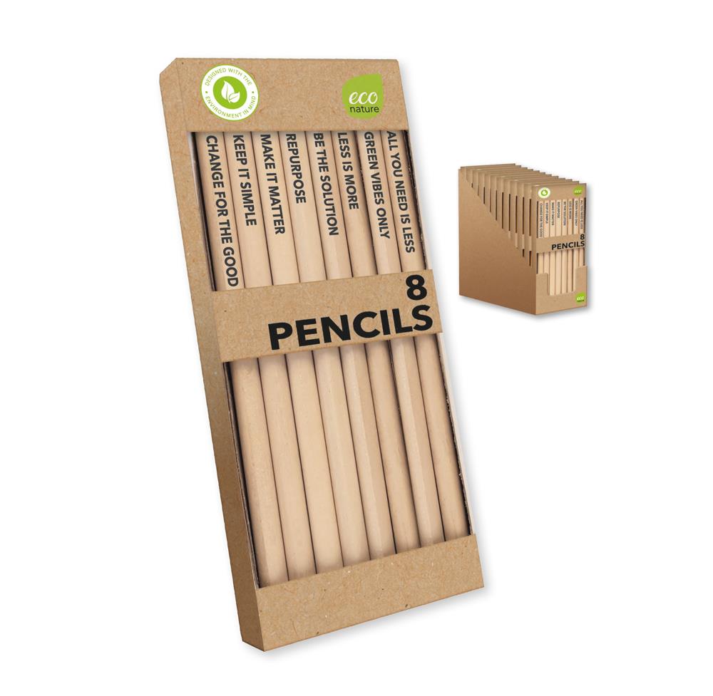 ECO NATURE NATURAL PENCILS 8/PK. ECPLS \\\KD20998