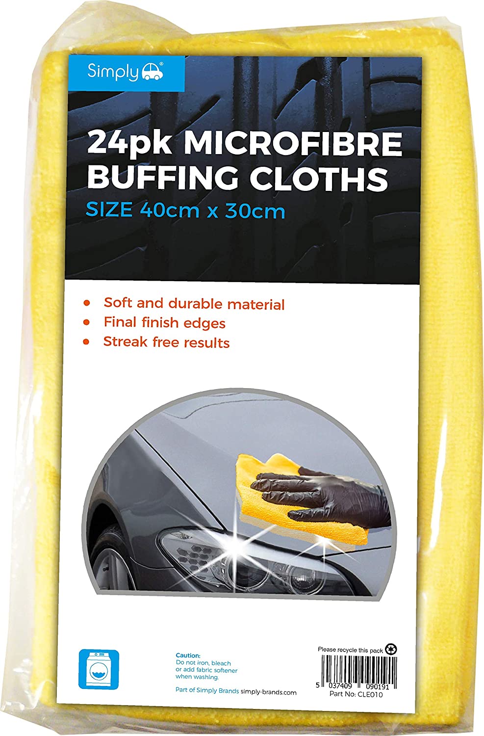 SIMPLY MICROFIBRE BUFFING / CLEANING CLOTHS 24/PK. CLE010 \\\KD21008