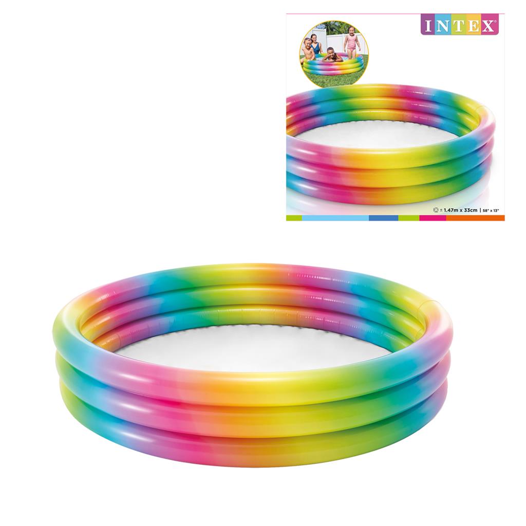 INTEX RAINBOW OMBRE POOL 3 RING 58" X 13". TY6192 58439NP \\\KD21026