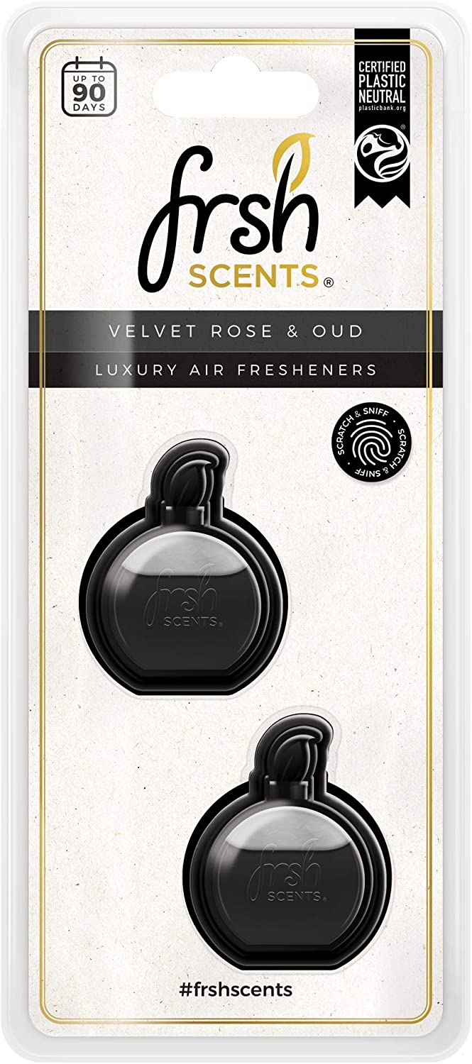 FRSH SCENTS OIL DIFFUSERS CAR AIR FRESHNERS 2/PK - VELVET ROSE & OUD. FR9156 \\\KD21035