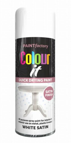 PAINT FACTORY COLOUR IT SPRAY PAINT 250ML - WHITE SATIN. WDL2853 \\\KD21044