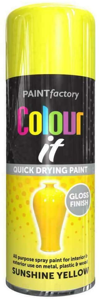 PAINT FACTORY COLOUR IT SPRAY PAINT 250ML - GLOSS YELLOW. WDL7232 \\\KD21079