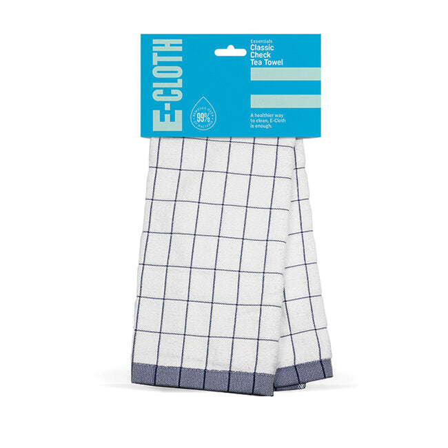 E-CLOTH E-TOWEL CLASSIC CHECK TEA TOWEL - BLUE. TBC \\\KD21106
