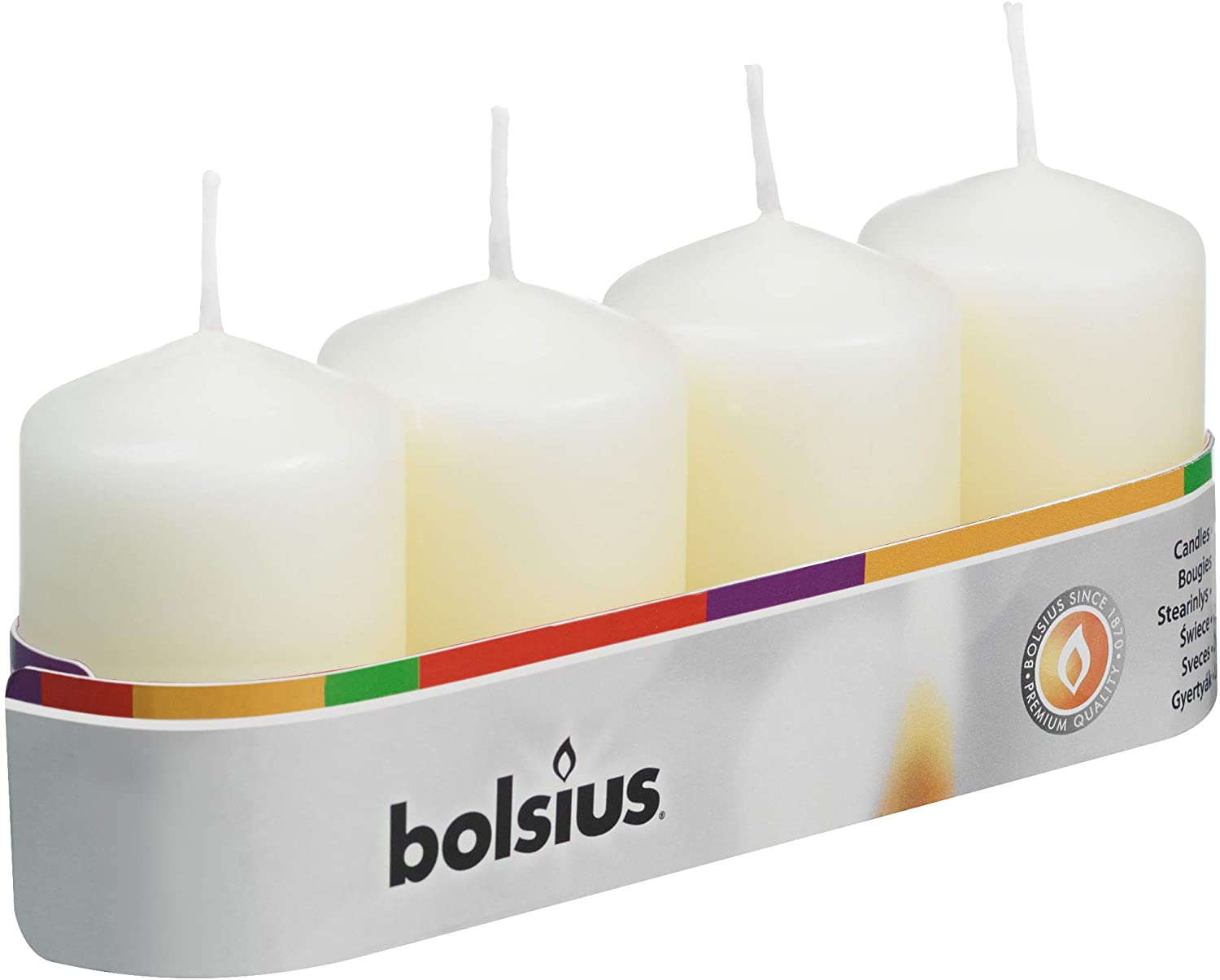 BOLSIUS PILLAR CANDLE IVORY 60MM X 40MM 4/PK. 103612566705 \\\KD21143