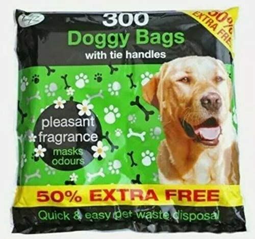 300 DISPOSABLE SCENTED DOG POO WASTE WITH TIE HANDLE. BB0160 \\\KD21156