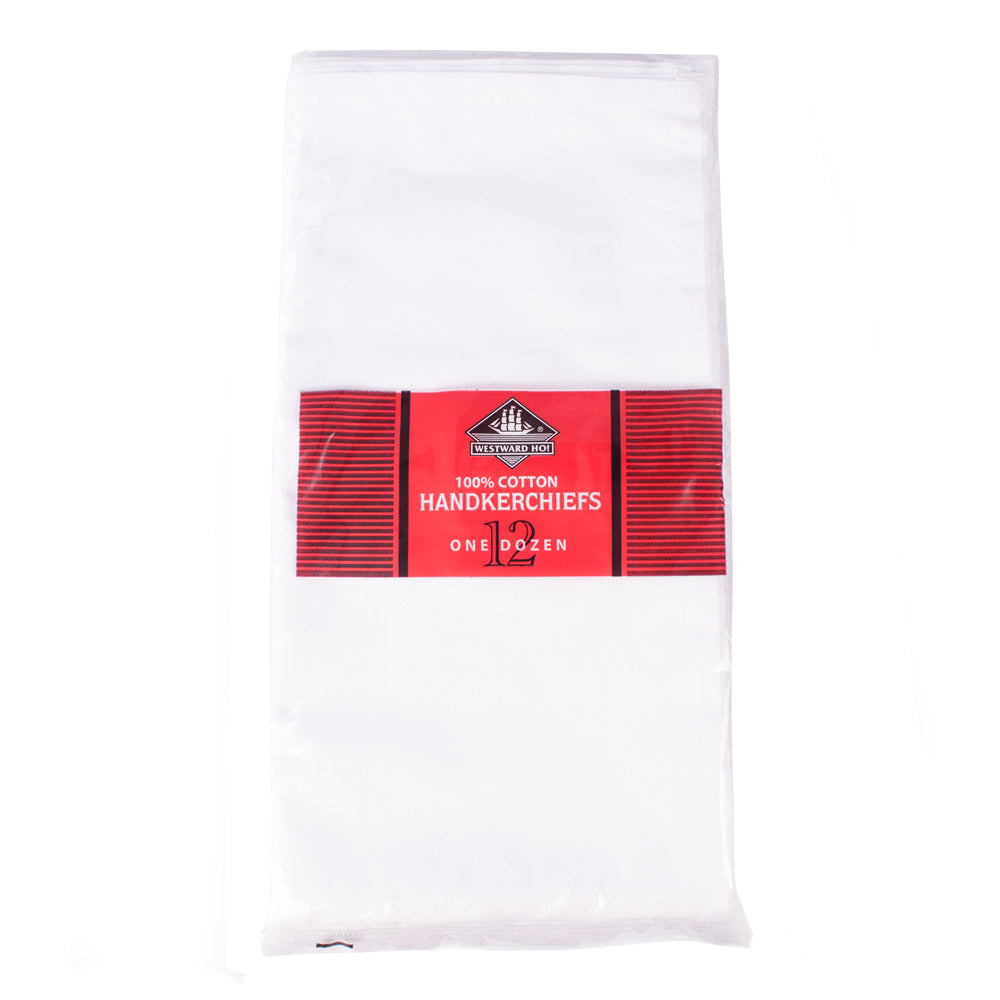 WESTWARD HO COTTON HANDKERCHIEFS 40CM X 40CM 12/PK. W2001I \\\KD21179