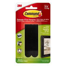COMMAND PICTURE HANGING STRIPS LARGE BLACK 4 X 2 STRIP IN PACK. 4341-BL 17206BLK \\\KD21204
