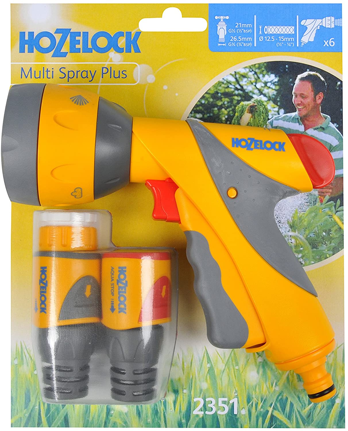 HOZELOCK MULTI SPRAY PLUS GUN & FITTINGS STARTER KIT. 2351P9016 \\\KD21246