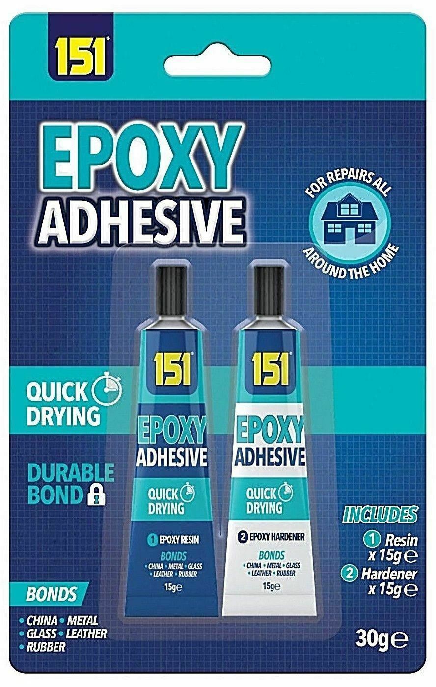 151 TWO PART EPOXY ADHESIVE GLUE 2 X 15 G RESIN & HARDENER. 1511170 \\\KD21313
