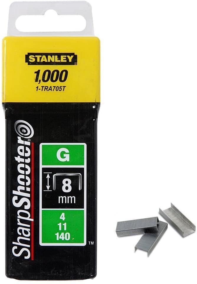 STANLEY 1-TRA705T 8MM HEAVY-DUTY STAPLE 1000 PIECES. 1-TRA705T \\\KD21323