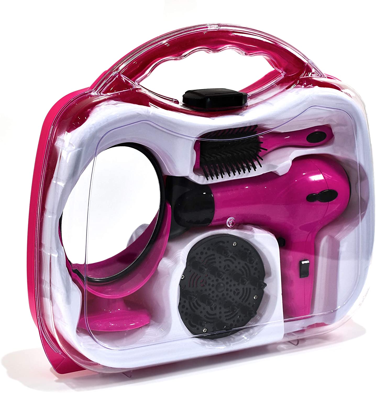 BATTERY OPERATED TOY HAIR STYLER SET - HAIRDRYER MIRROR BRUSH. TY0124 \\\KD21329